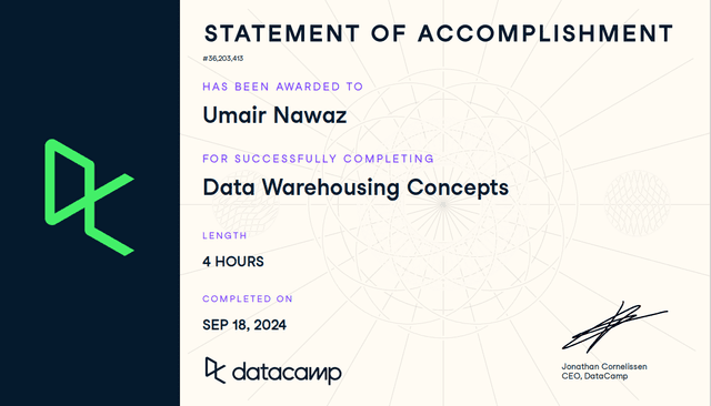 Data-Warehousing-Concepts Certificate