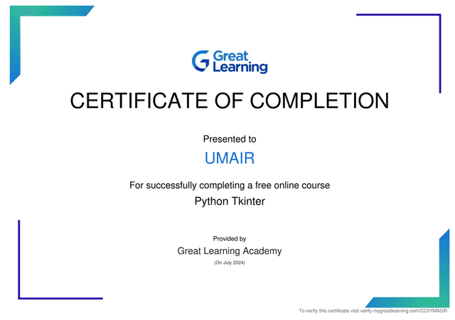 Python-Tkinter Certificate